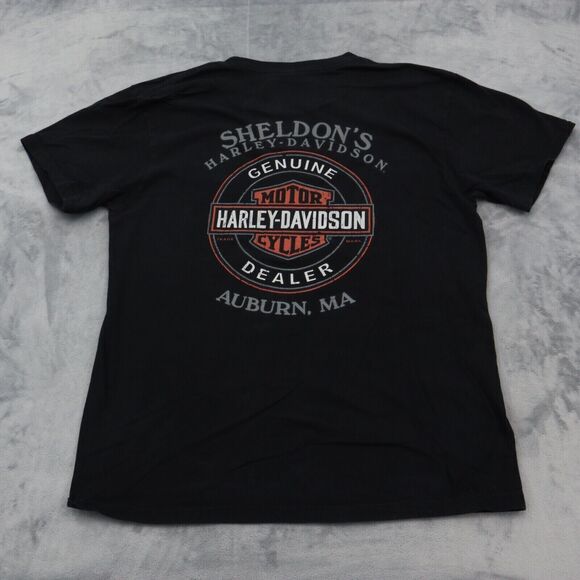 Harley Davidson Shirt Mens L Black It's Why We Ride Short Sleeve Tee Auburn MA - Picture 9 of 14